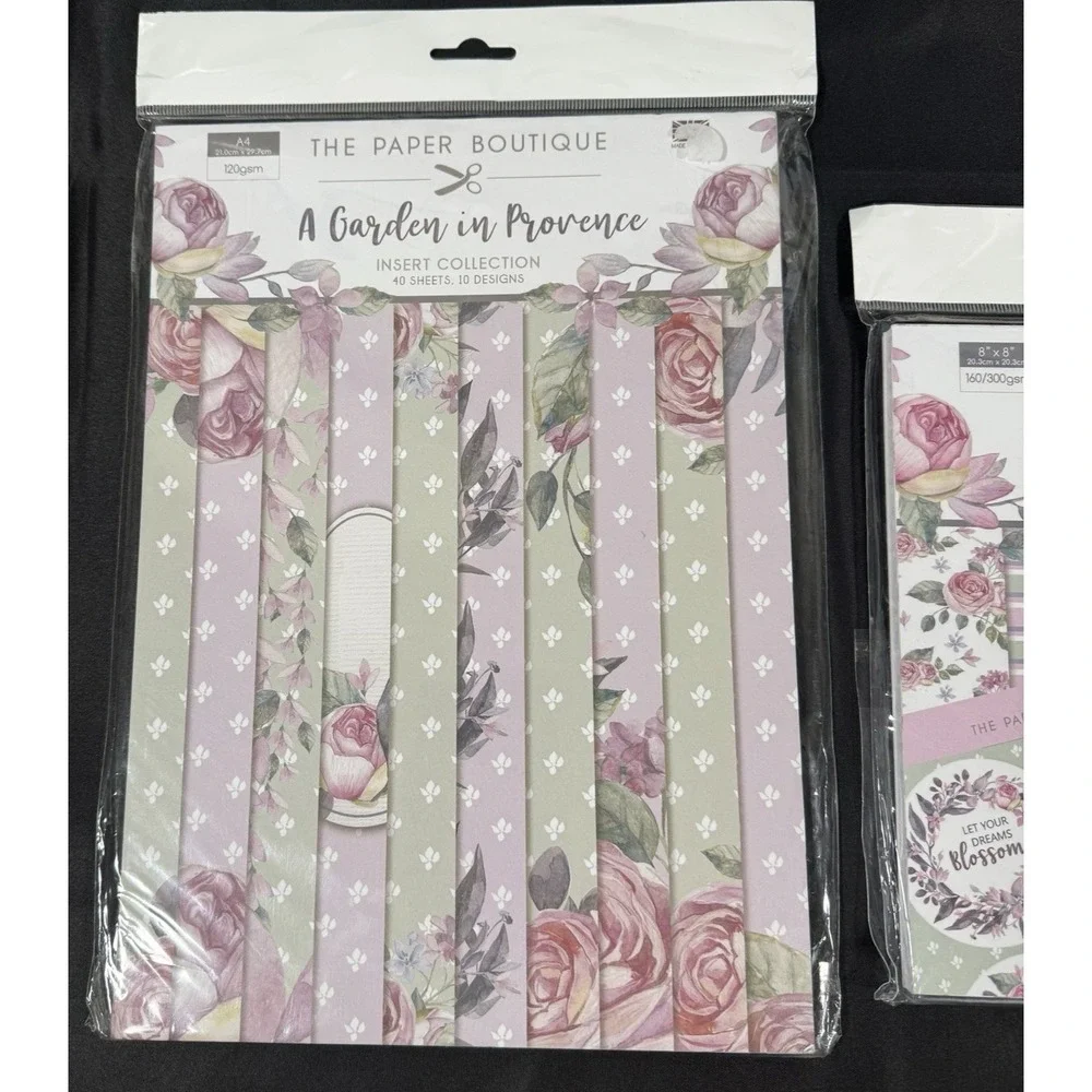 The Paper Boutique A Garden in Provence Paper Kit & Inserts Set Floral Pastels
